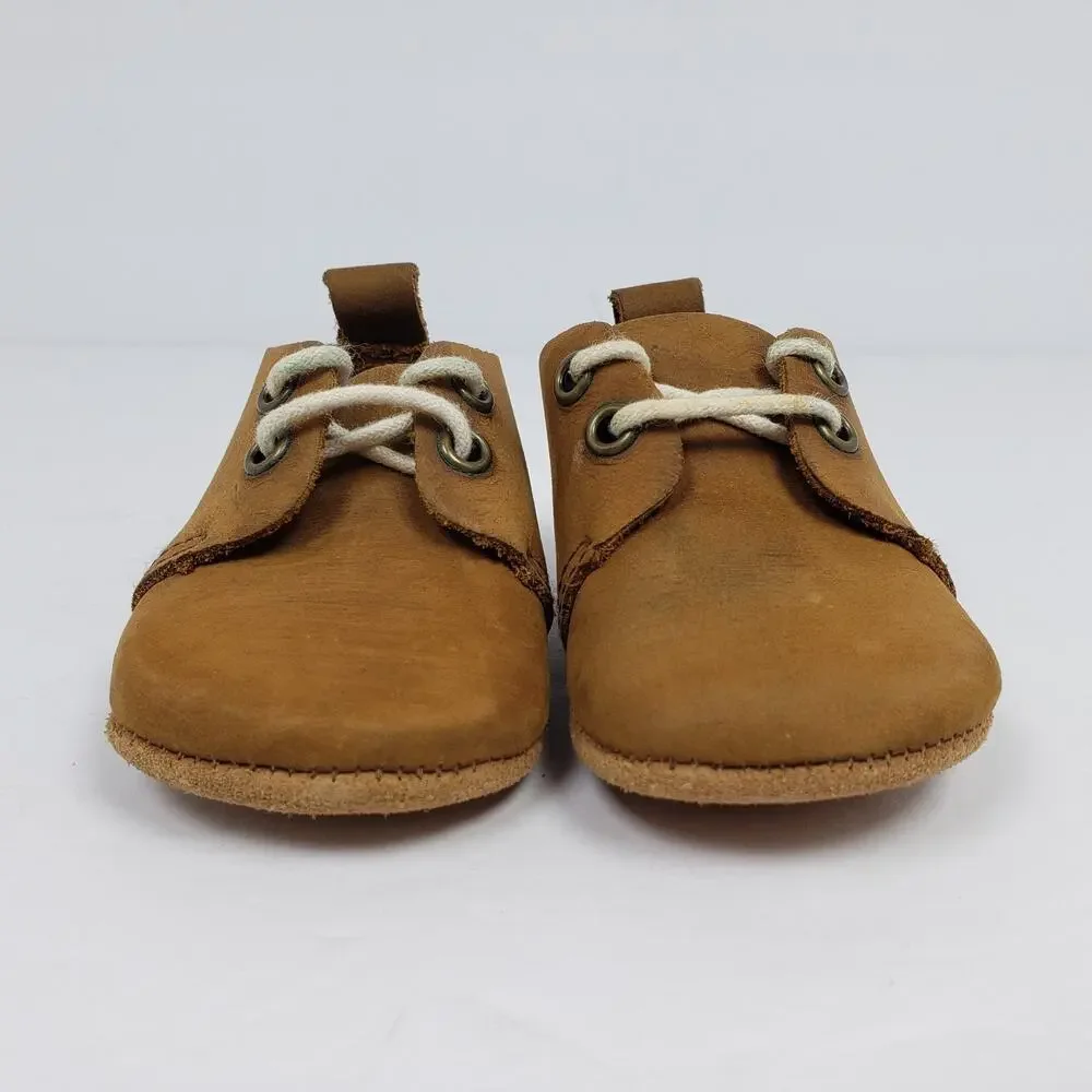 Piper Finn Baby Infant Size 1 Brown Leather Lace Up Bootie Shoes